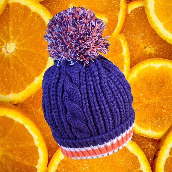 New 47  Clemson Tigers Orange and Purple‎ Pom Pom Knit Hat - Picture 4 of 5